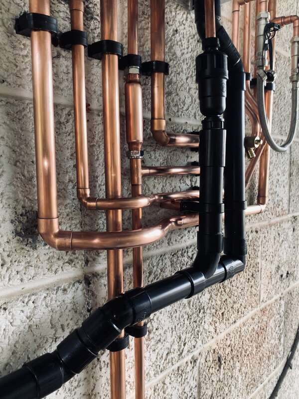 Copper pipework installation